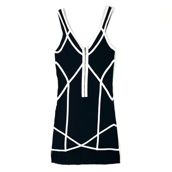 Guess Mirage Colorblock Fringe Bodycon Bandage Dress - Picture 5 of 11